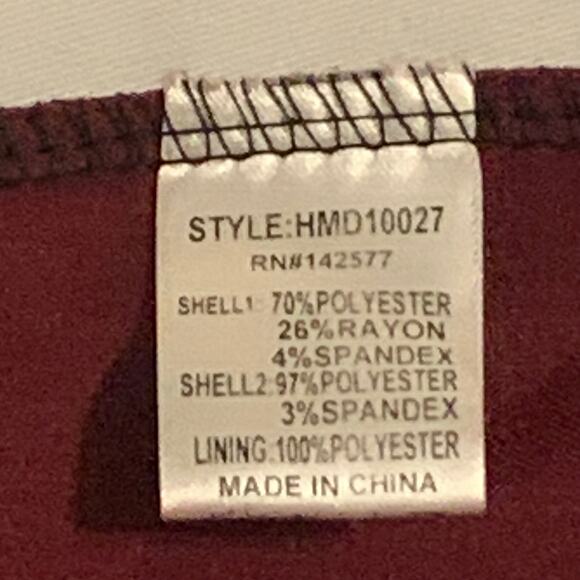 Haute Monde Womens Fit & Flare Party Dress Knee Length Black Maroon Velvet XL - Picture 4 of 10